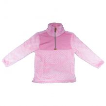 The Coral Palms® Kids Quarter-Zip Fleece Sherpa Pullover - PETAL PINK - CLOSEOUT