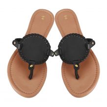 The Coral Palms® EasyStitch Medallion Sandals - BLACK - CLOSEOUT