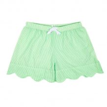 The Coral Palms® Ladies Scalloped Seersucker Lounge Shorts Embroidery Blanks - LIME - CLOSEOUT