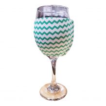 The Coral Palms® EasyStitch Zipper Wrap-Around Wine Glass Coolie - CHEVRON - CLOSEOUT