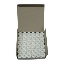 Sew Smooth Sideless Prewound Polyester 134 Yard Bobbins - Box of 144 Size L White 