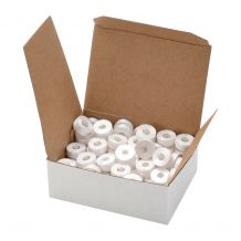 Fil-Tec Clear-Glide Pre-Wound Polyester Bobbins - Box of 100 Size L - 13078 - White 