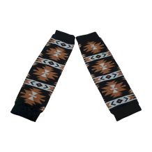 Tribal Print Baby Leg Warmers - BROWN, WHITE & BLACK - CLOSEOUT
