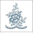 Blue Flower Decoration - Hirsch Free Embroidery Designs