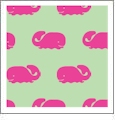 Whale - Honeydew with Raspberry - Kiwi Embroidery Paper - One 8.5in x 11in Sheet