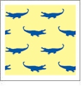 Alligator - Lemon with Blueberry - Kiwi Embroidery Paper - One 8.5in x 11in Sheet