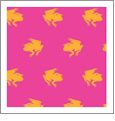 Frogs Raspberry with Tangerine - Kiwi Embroidery Paper - One 8.5in x 11in Sheet