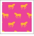 Horses Raspberry with Tangerine - Kiwi Embroidery Paper - One 8.5in x 11in Sheet