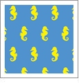 Seahorses Huckleberry with Banana - Kiwi Embroidery Paper - One 8.5in x 11in Sheet
