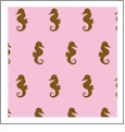 Seahorses Grapefruit with Coconut - Kiwi Embroidery Paper - One 8.5in x 11in Sheet