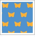 Butterfly Huckleberry with Tangerine - Kiwi Embroidery Paper - One 8.5in x 11in Sheet