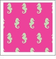 Seahorses Raspberry with Honeydew - Kiwi Embroidery Paper - One 8.5in x 11in Sheet