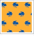 Frogs Tangerine with Blueberry - Kiwi Embroidery Paper - One 8.5in x 11in Sheet