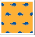 Turtles Tangerine with Blueberry - Kiwi Embroidery Paper - One 8.5in x 11in Sheet