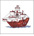 Plundering Pirates Embroidery Designs by Amazing Designs on a Multi-Format CD-ROM ADC-101J