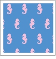 Seahorses Huckleberry with Grapefruit - Kiwi Embroidery Paper - One 8.5in x 11in Sheet
