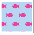 Fish Cloud with Raspberry - Kiwi Embroidery Paper - One 8.5in x 11in Sheet