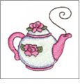 Teapots by Annie Lang Embroidery Designs on a BROTHER Embroidery Card BMCL-AL1