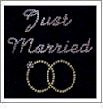 Just Married - Crystals & Gold Facets 3.5"x4" Iron-On by Mark Richards