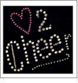 Love To Cheer - Crystals 4"x4" Iron-On by Mark Richards