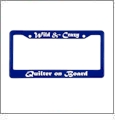 Wild & Crazy Quilter On Board - License Plate Frame Blue/White
