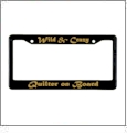 Wild & Crazy Quilter On Board - License Plate Frame Black/Gold