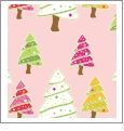 Christmas Trees - Pink - Winter Holiday - QuickStitch Embroidery Paper - One 8.5in x 11in Sheet