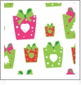 Presents - White/Red/Pink - Winter Holiday - QuickStitch Embroidery Paper - One 8.5in x 11in Sheet - CLOSEOUT