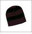 Rugby Striped Knit Beanie Embroidery Blanks - Maroon/Black