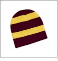 Rugby Striped Knit Beanie Embroidery Blanks - Maroon/Gold