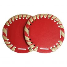 The Coral Palms® 2.5" EasyStitch Medallion Add-Ons One Pair - RED/GOLD - CLOSEOUT