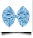 5" Gingham Hair Bow - TURQUOISE - CLOSEOUT