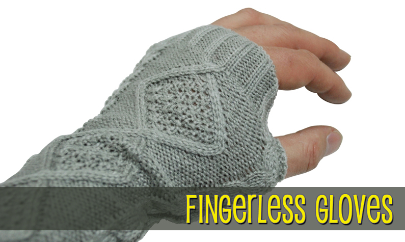 Fingerless Cable Knit Slouch Gloves