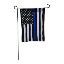 12" x 18" Thin Blue Line + Stars and Stripes Garden Banner Flag - CLOSEOUT