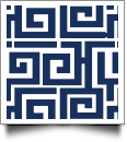 Greek Key Print QuickStitch Embroidery Paper - One 8.5in x 11in Sheet - NAVY- CLOSEOUT