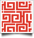 Greek Key Print QuickStitch Embroidery Paper - One 8.5in x 11in Sheet - RED- CLOSEOUT