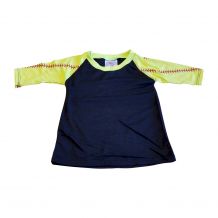 The Coral Palms® Toddler Sports Raglan Shirt - SOFTBALL/BLACK - CLOSEOUT