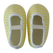 Chevron Print Baby Crib Shoes - YELLOW - CLOSEOUT