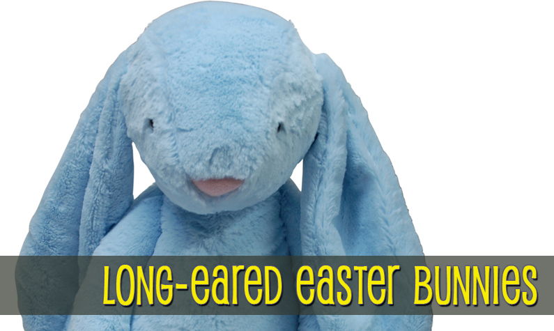 Monogrammable Long-Eared Plush Easter Bunnies