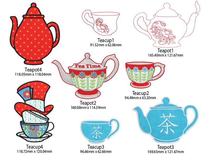 Cup of Tea Embroidery Designs