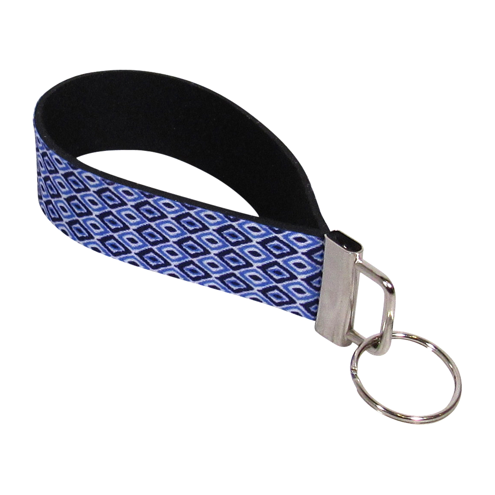 The Coral Palms® Pre-Cut Neoprene Strips For Lanyards - Blue Ikat Ogee Collection - CLOSEOUT