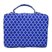 The Coral Palms Bible Cover with Zipper Closure - BLUE QUATREFOIL - CLOSEOUT