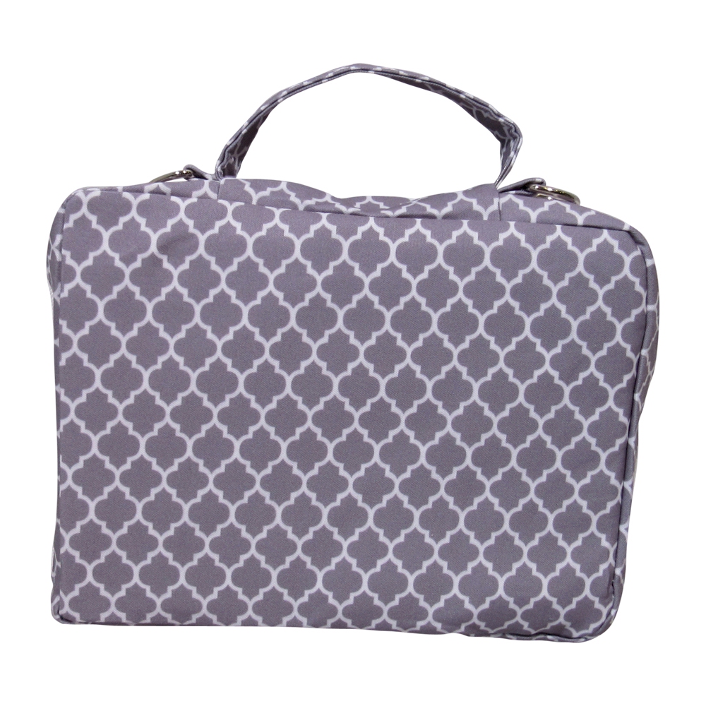 The Coral Palms® Bible Cover with Zipper Closure - GRAY QUATREFOIL - SLIGHTLY IRREGULAR
