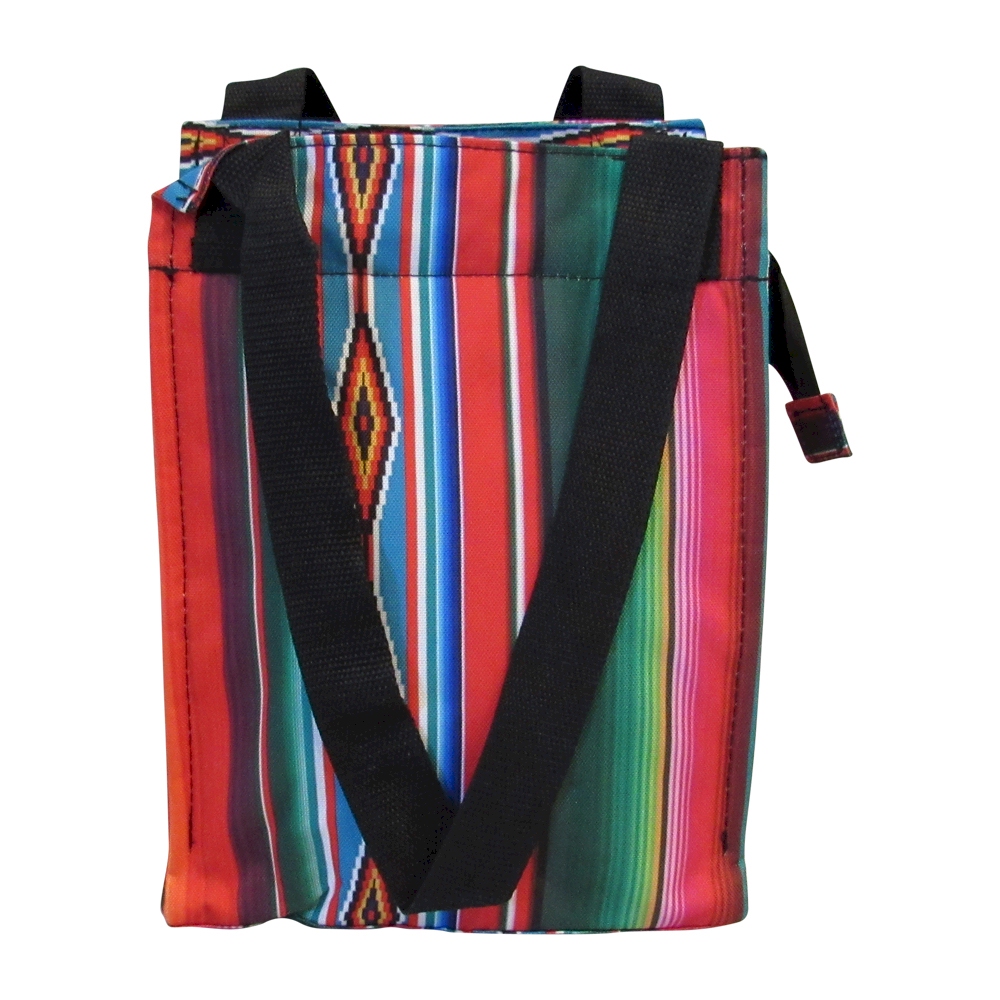 Serape Print Lunch Tote/Beverage Cooler Bag Embroidery Blanks - BLACK TRIM - CLOSEOUT