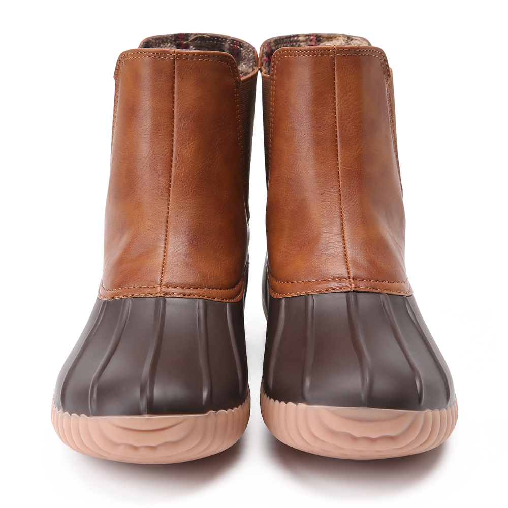 The Coral Palms® Ladies Slip-On Matte Duck Boot Booties - BROWN - CLOSEOUT