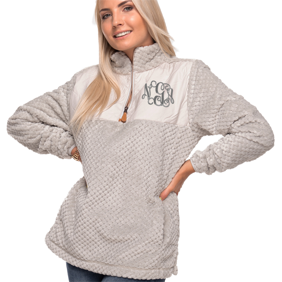 The Coral Palms® Pineapple Quarter-Zip Fleece Sherpa Pullover - HARBOR ...