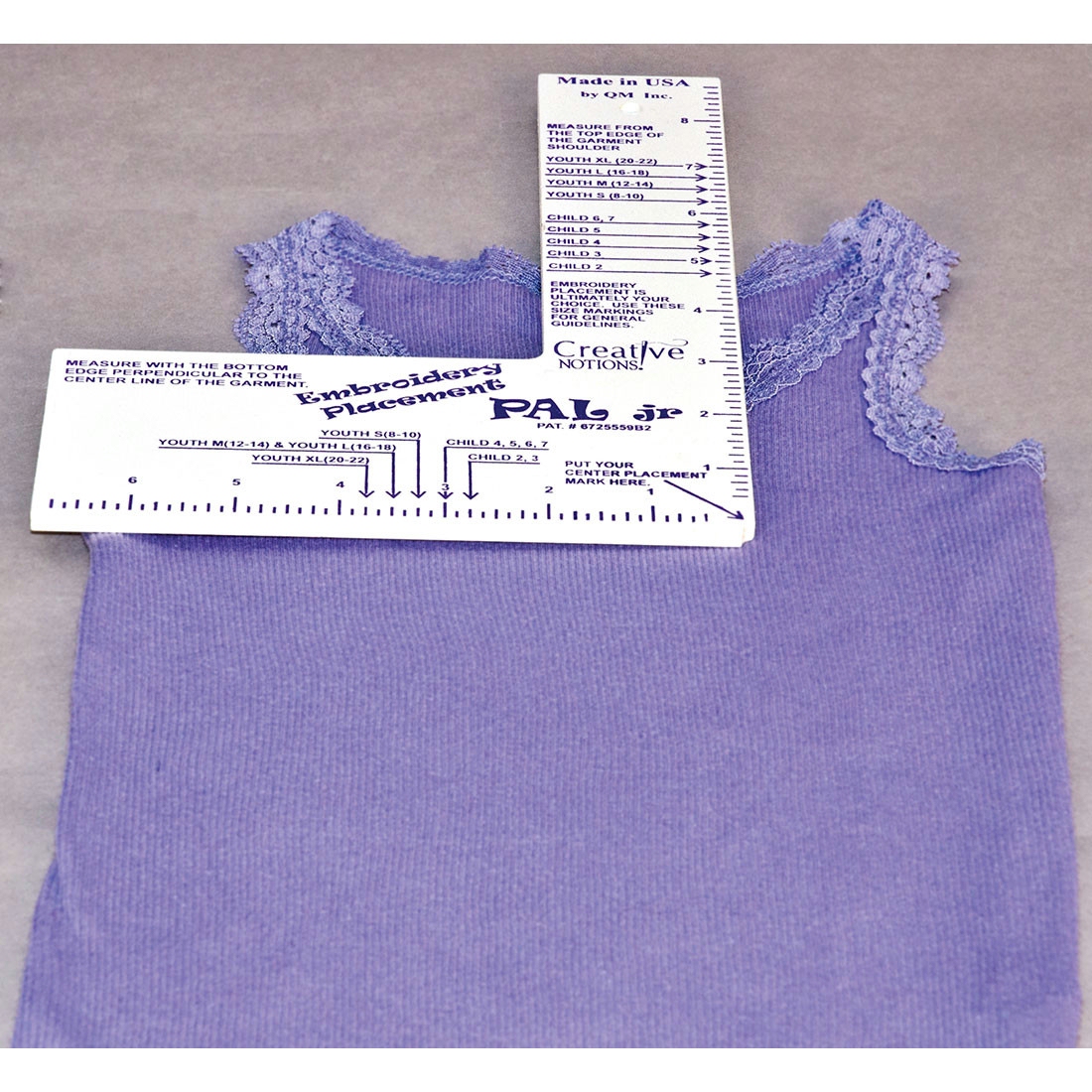 Creative Notions Embroidery Placement Ruler Jr. - Children's Garments