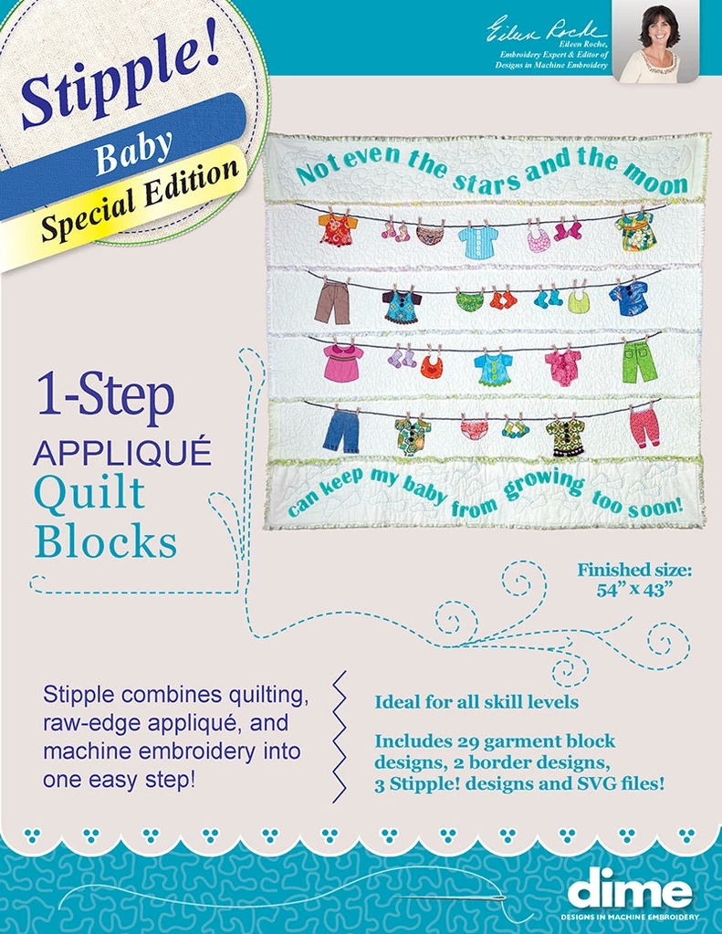 One Step Quilting & Applique Stipple - Baby Quilt Designs by DIME Designs in Machine Embroidery