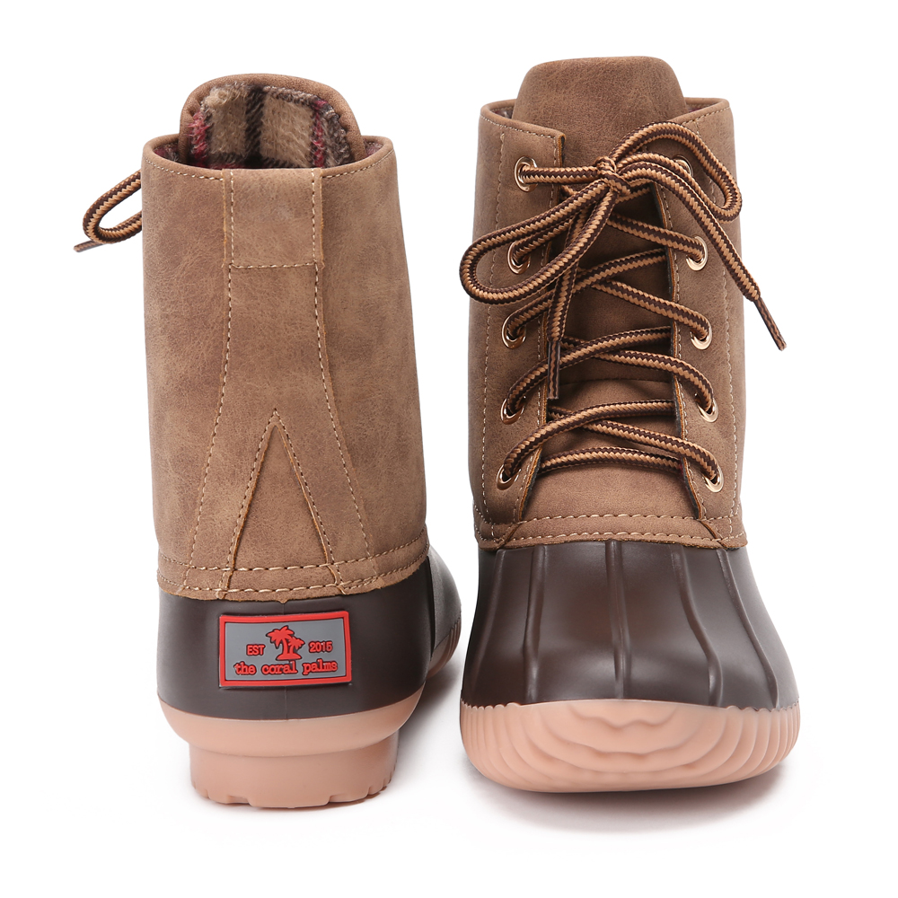 The Coral Palms® Kids Short Matte Duck Boots - BROWN - CLOSEOUT