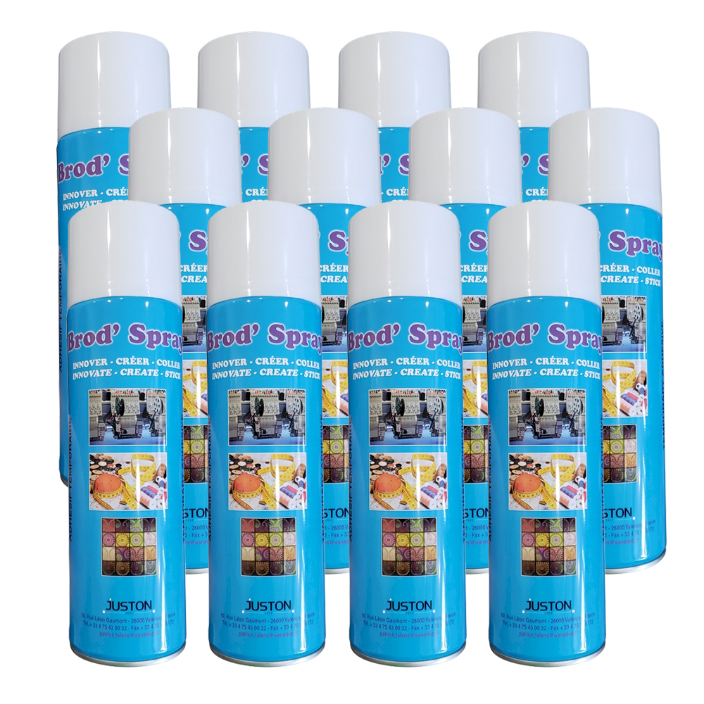 Brod' Spray Temporary Adhesive Spray - 12 Pack - Large 500ML Can - GROUND ONLY